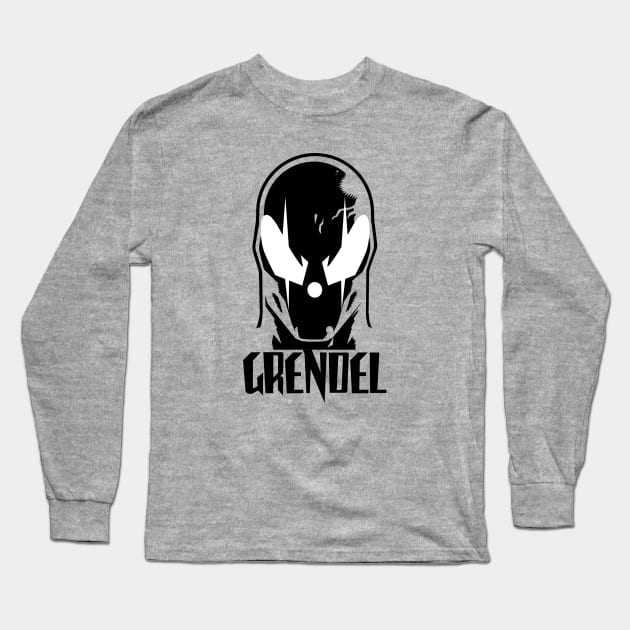 GRENDEL HEAD and NAME Long Sleeve T-Shirt by ROBZILLA